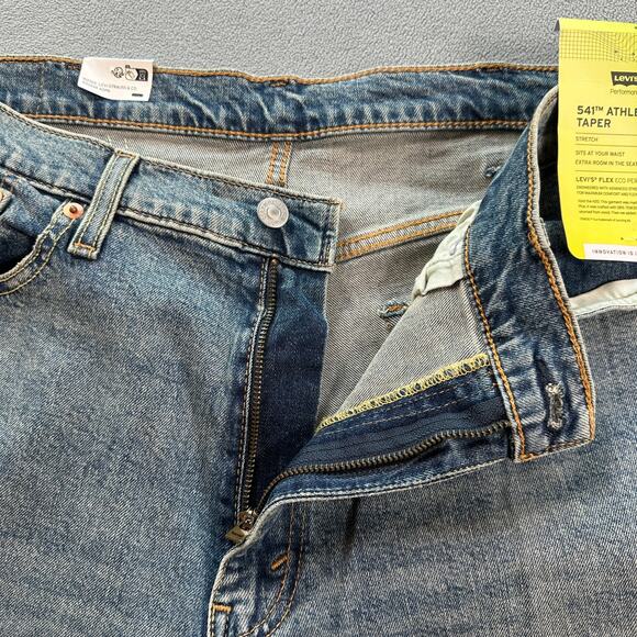 Levis 541 Men Jeans 38x32 Atletic Taper Stretch Tencel High Rise Medium Wash NWT - Picture 6 of 9